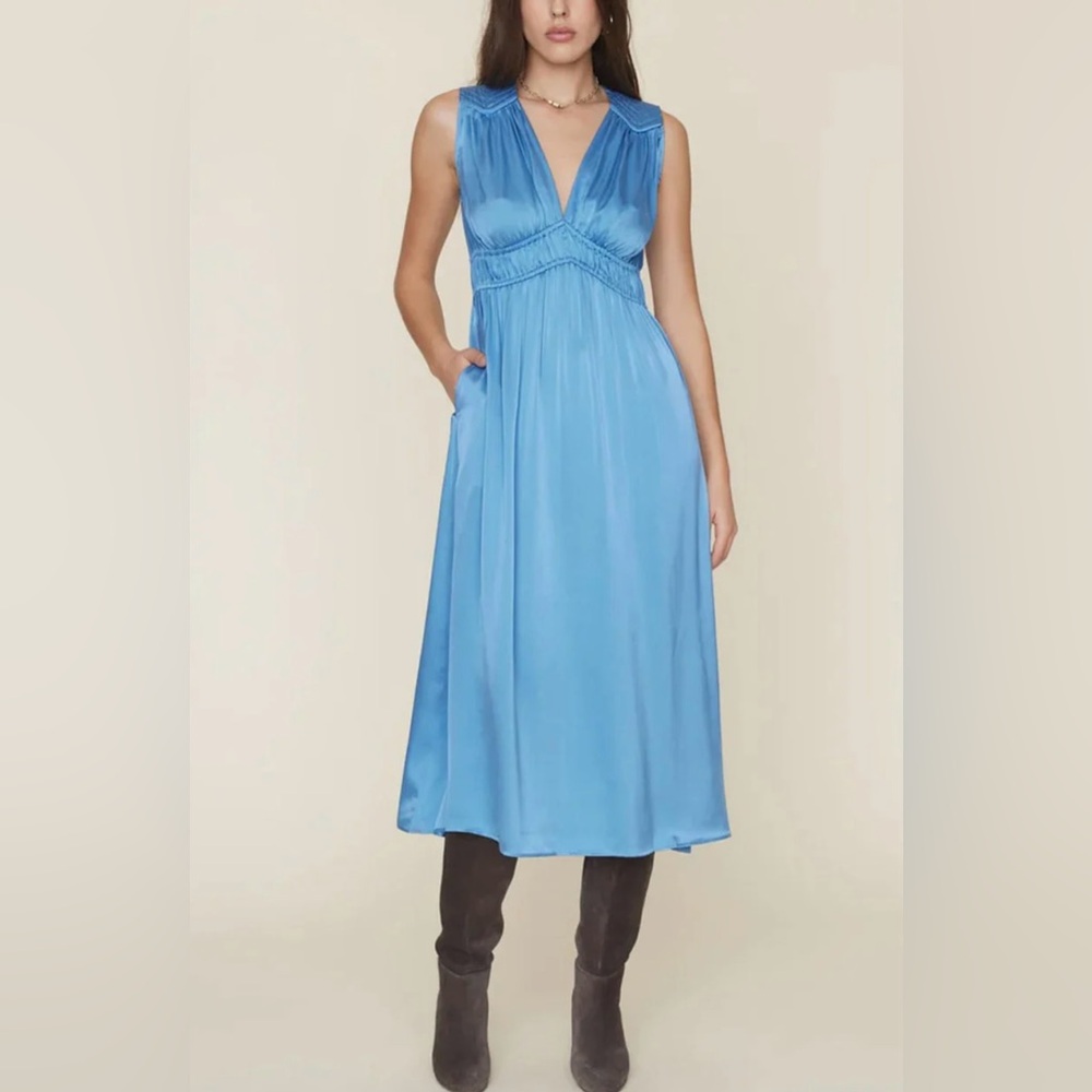 Xirena Blue Pearl Elowyn silk Dress,size S, pre-owned